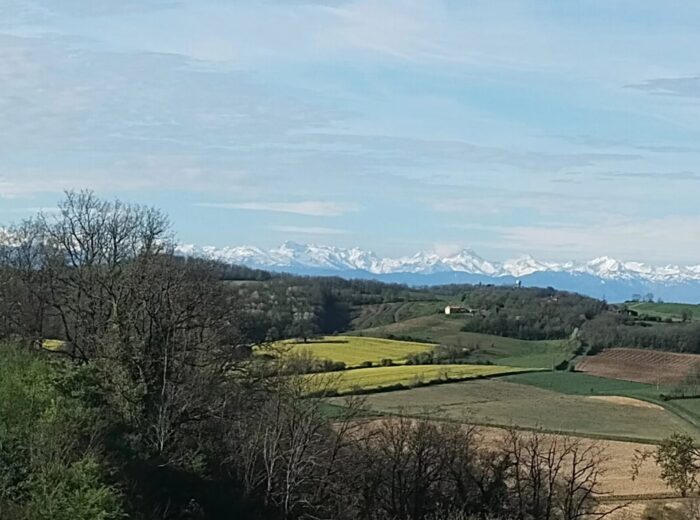 Maison Gascon avec vue panoramique sur les Pyrénées – Château à Laveraët