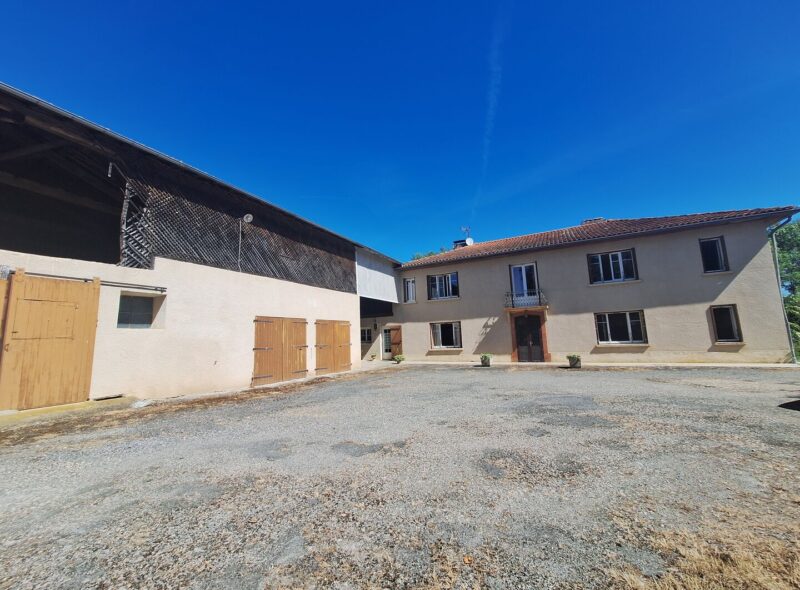 Propriété rurale exceptionnelle à vendre en exclusivité dans les Hautes-Pyrénées: une ancienne ferme avec maison 5 chambres, lac, terrain privé de 15 hectares, hangars, et un gîte 3 chambres